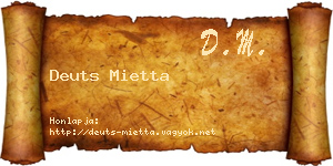 Deuts Mietta névjegykártya